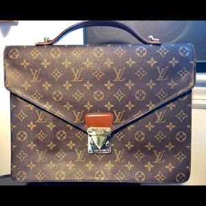LOUIS VUITTON CANVAS BRIEFCASE/LAPTOP With DUSTBAG